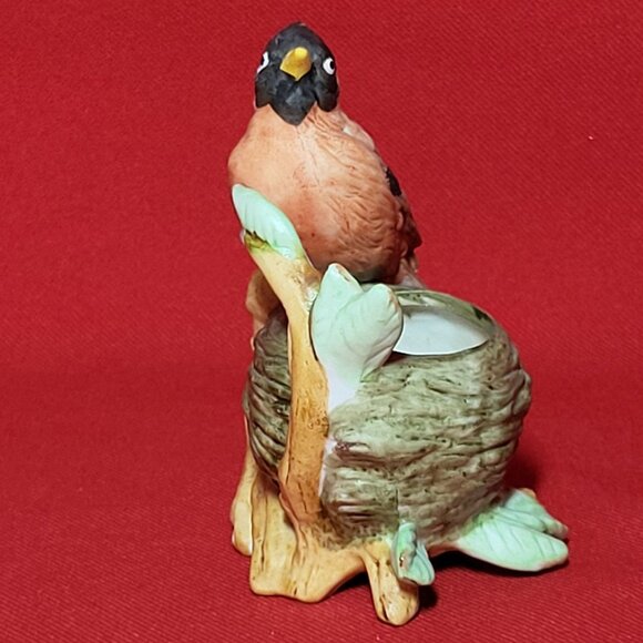 Vintage IW Rice Cardinal Bird Perched on Nest Porcelain Figurine - Picture 13 of 13